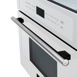 FORNO Espresso Oliena 30" 1.6 cu. ft. Built-In Microwave Oven in White with Silver Handles, FMWDR3093-30WHT