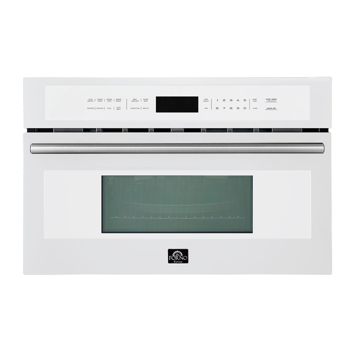 FORNO Espresso Oliena 30" 1.6 cu. ft. Built-In Microwave Oven in White with Silver Handles, FMWDR3093-30WHT