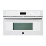 FORNO Espresso Oliena 30" 1.6 cu. ft. Built-In Microwave Oven in White with Silver Handles, FMWDR3093-30WHT