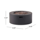 Modern 32" 40K BTU Round Iron Propane Fire Pit (SAK29102)