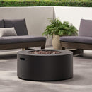 Modern 32" 40K BTU Round Iron Propane Fire Pit (SAK29102)