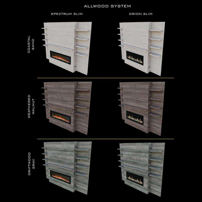 Modern Flames Allwood Media Main Wall System Only For Spectrum Slimline 60" Electric Fireplace [AFWS-MAIN-DW/CS] (SAK95146)