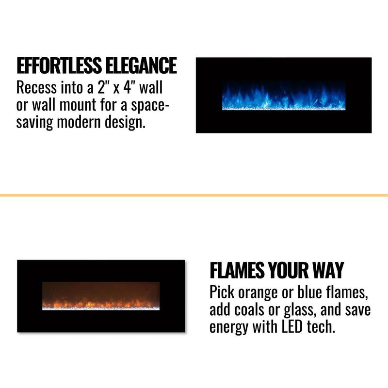 Modern Flames Ambiance Built-In Electric Fireplace With LED Flame Technology,  60" [AL60CLX2-G] (SAK12890)