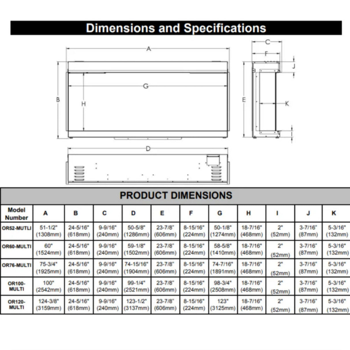 Modern Flames Orion Multi 76" Heliovision Built-In Electric Fireplace [OR76-MULTI] (SAK93726)