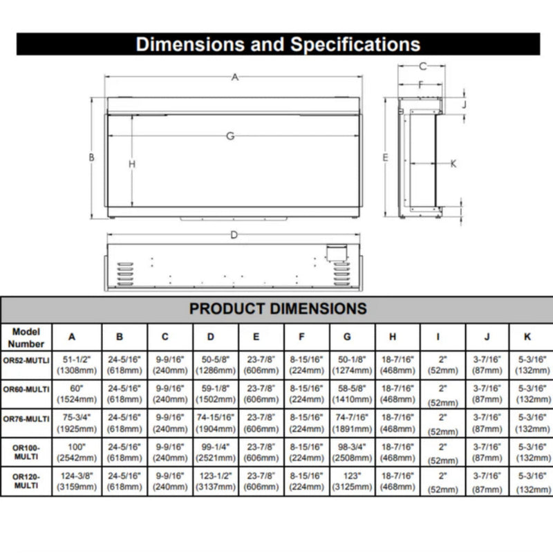 Modern Flames Orion Multi 76" Heliovision Built-In Electric Fireplace [OR76-MULTI] (SAK93726)