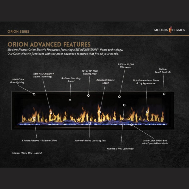 Modern Flames Orion Slim 52" Heliovision Wall Mount Electric Fireplace [OR52-SLIM] (SAK38517)