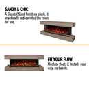 Modern Flames Landscape Pro 80" Electric Fireplace Wall Mount Coastal Sand Studio Suite [WMC-80LPM-CS] (SAK96382)