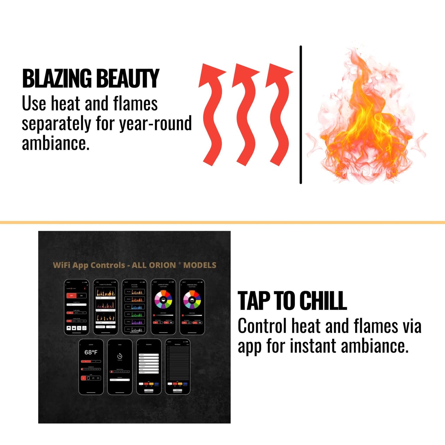 Modern Flames Orion Multi 100" Heliovision Multi-Sided Electric Fireplace [OR100-MULTI] (SAK38017)