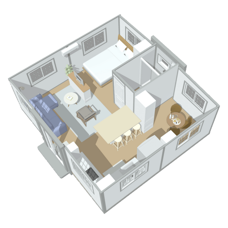 Expandable Prefab Home 19ft x 20ft