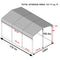 [10x15FT] MPT Large Heavy Duty Outdoor Metal Carport For Cars, Trucks And Boats (SAK95738)