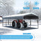 [12x20FT] MPT Premium Heavy Duty Outdoor Canopy Garage Shelter With Galvanized Metal Roof (SAK91523)
