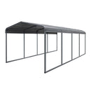 [12x20FT] MPT Premium Heavy Duty Outdoor Canopy Garage Shelter With Galvanized Metal Roof (SAK91523)