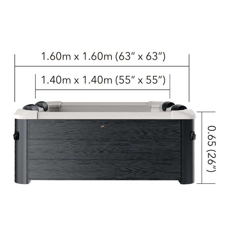 MSpa F-OS063W Oslo Supreme 6-Person Square Spa W/ LED Lights & Integrated App Control, 120 Jets (SAK93516)