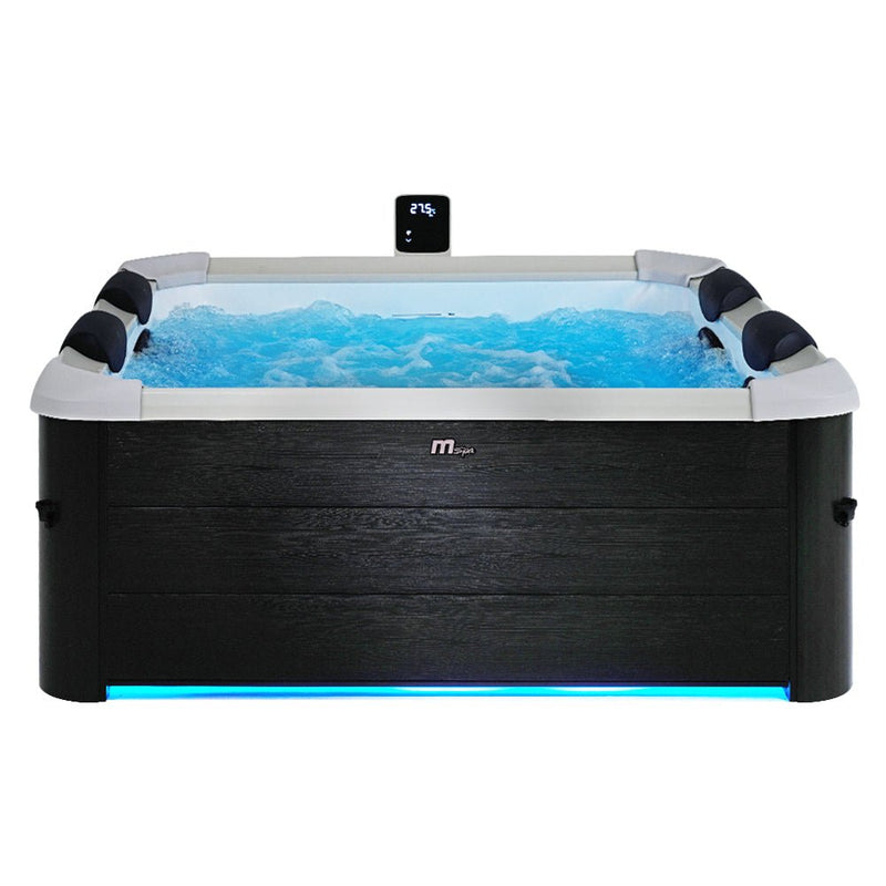 MSpa F-OS063W Oslo Supreme 6-Person Square Spa W/ LED Lights & Integrated App Control, 120 Jets (SAK93516)
