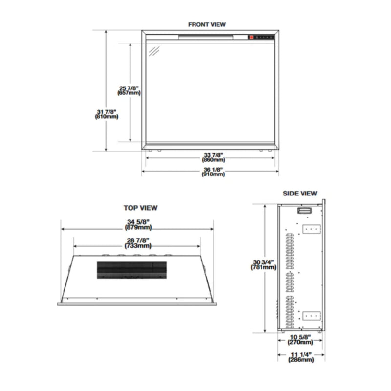 Napoleon Element Self-Trimming Built-in Electric Fireplace [NEFB36/42H-BS-1] (SAK58173)