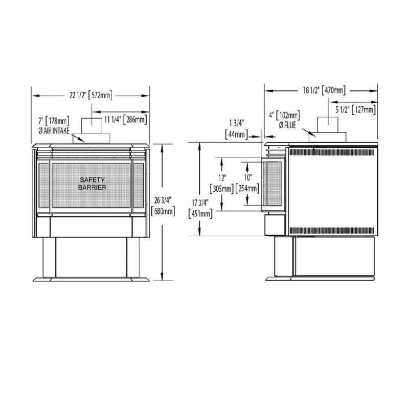 Napoleon Haliburton 50 Direct Vent Millivolt Ignition Compact Natural Gas Stove, 22" [GDS28-1NSB] (SAK81523)