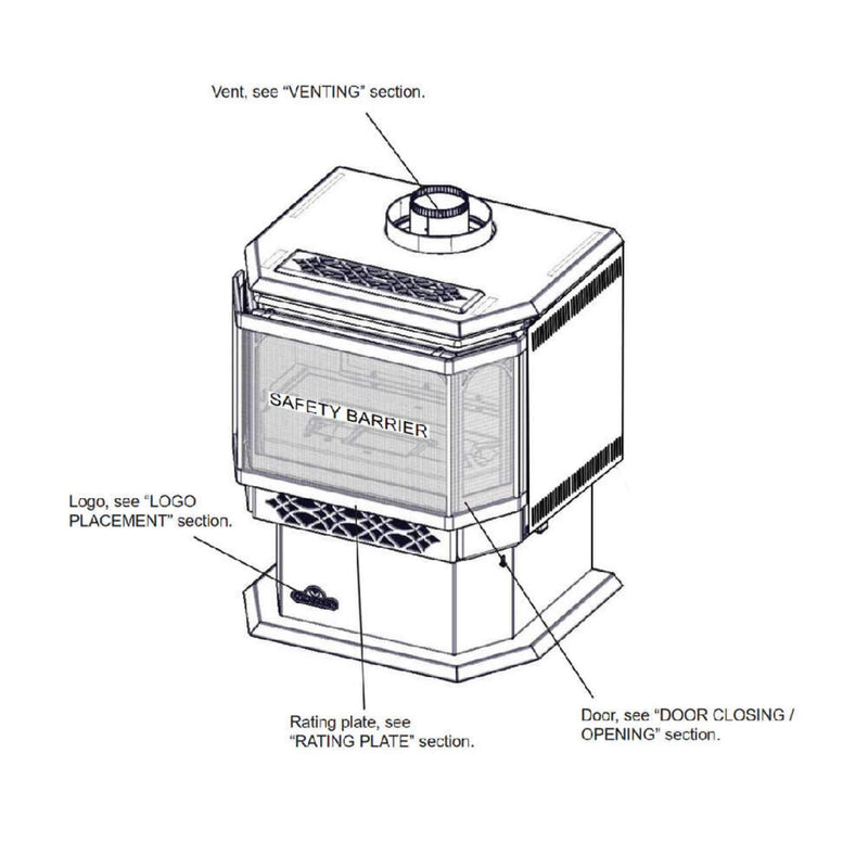 Napoleon Haliburton 50 Direct Vent Millivolt Ignition Compact Natural Gas Stove, 22" [GDS28-1NSB] (SAK81523)