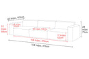 Valencia Nathan Full Aniline Leather Modular Sofa with Down Feather, Three Seats, Black Color