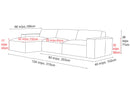 Valencia Nathan Full Aniline Leather Modular Sofa with Down Feather, Left Chaise, Caramel Brown Color