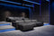 Valencia Nathan Full Aniline Leather Media Lounge L-Shape Sectional Modular Sofa with Down Feather Fill, Black