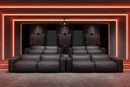 Valencia Nathan Full Aniline Leather Media Lounge Three Seats Modular Sofa with Down Feather Fill, Black