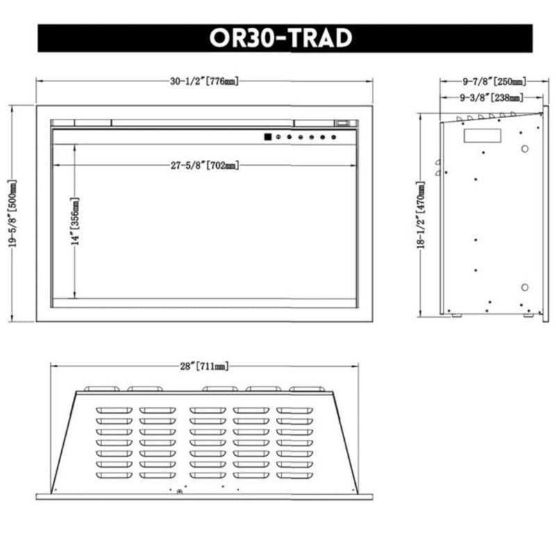 Modern Flames Orion Traditional 30" Heliovision Electric Fireplace [OR30-TRAD] (SAK53719)