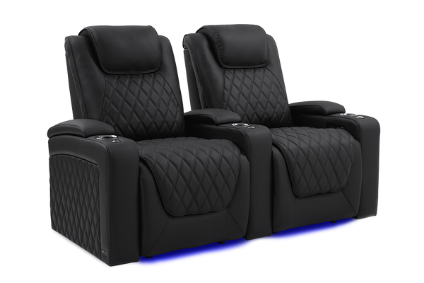 Valencia 2025 New Oslo Luxury Home Theater Seating Row of 2, Onyx