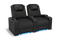 Valencia 2025 New Oslo Leather Home Theater Seating Row of 2, Midnight Black