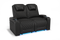 Valencia 2025 New Oslo Leather Home Theater Seating Row of 2 Loveseat, Midnight Black