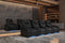 Valencia 2025 New Oslo Leather Home Theater Seating Row of 4 Loveseat Right, Midnight Black