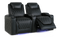 Valencia Oslo Leather Home Theater Seating Row of 2, Midnight Black