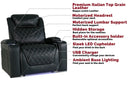 Valencia Oslo XL Leather Home Theater Seating Heavy Duty Row of 5 Loveseat Left, Dark Chocolate