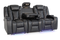 Valencia Oxford Leather Home Theater Seating Console Row of 3 Dropdown Center, Black