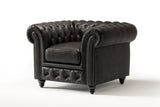 Parma Leather Chesterfield Accent Chair