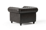 Parma Leather Chesterfield Accent Chair