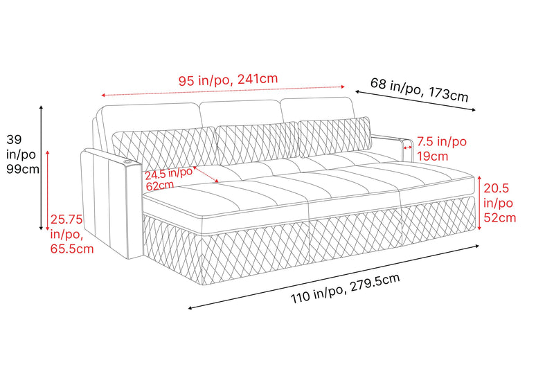 Valencia Pisa Top Grain Nappa 11000 Leather Lounge Sectional Sofa, Three Seats with 3 Ottomans, Black