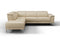 Valencia Pista Modern Top Grain Leather Reclining Sectional Sofa with Left-Hand Facing Chaise, Beige