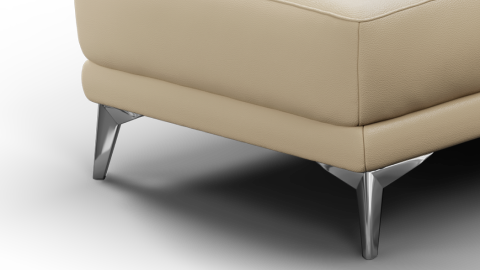 Valencia Pista Modern Top Grain Leather Reclining Sectional Sofa with Left-Hand Facing Chaise, Beige