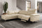 Valencia Pista Modern Top Grain Leather Reclining Sectional Sofa with Left-Hand Facing Chaise, Beige