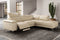Valencia Pista Modern Top Grain Leather Reclining Sectional Sofa with Right-Hand Facing Chaise, Beige