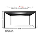 [12x16FT] Premium Outdoor Gray Aluminum Hardtop Pergola Gazebo With Adjustable Roof (SAK81364)