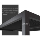 [12x16FT] Premium Outdoor Gray Aluminum Hardtop Pergola Gazebo With Adjustable Roof (SAK81364)