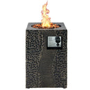 Premium 16FT Square Outdoor Propane Fire Pit W/ Lava Rocks Waterproof Cover, 30,000 BTU (93195268)