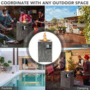 Premium 16FT Square Outdoor Propane Fire Pit W/ Lava Rocks Waterproof Cover, 30,000 BTU (93195268)