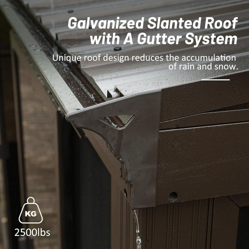 [10x12FT] Premium Against Wall Mounted Solarium Sunroom With Galvanized Steel Sloping Roof (SAK96375)