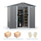 [06X04FT] Premium Garden Galvanized Steel Storage Shed W/ Lockable Sliding Doors (SAK75842)