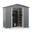 [06X04FT] Premium Garden Galvanized Steel Storage Shed W/ Lockable Sliding Doors (SAK75842)