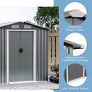 [06X04FT] Premium Garden Galvanized Steel Storage Shed W/ Lockable Sliding Doors (SAK75842)