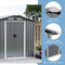 [06X04FT] Premium Garden Galvanized Steel Storage Shed W/ Lockable Sliding Doors (SAK75842)
