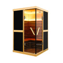 Premium Large 2-Person V-Shaped FAR Infrared Sauna Room With Double Glass Doors, 1980W (SAK96413)